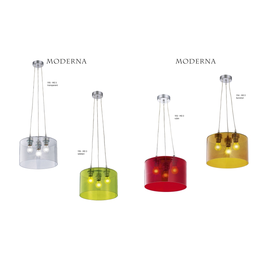 Jupiter 1115 - MD 3 - Viseća lampa MODERNA 3xE27/80W/230V