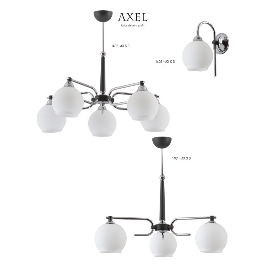Jupiter 1401 - AX 3 G - Viseći luster AXEL 3xE27/60W/230V