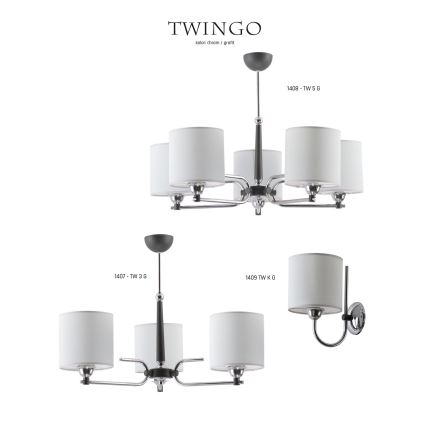 Jupiter 1409 - TW K G - Zidna lampa TWINGO 1xE27/60W/230V