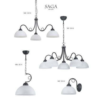 Jupiter 1489 - Luster na lancu SAGA 1xE27/60W/230V