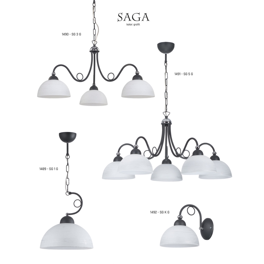 Jupiter 1489 - Luster na lancu SAGA 1xE27/60W/230V