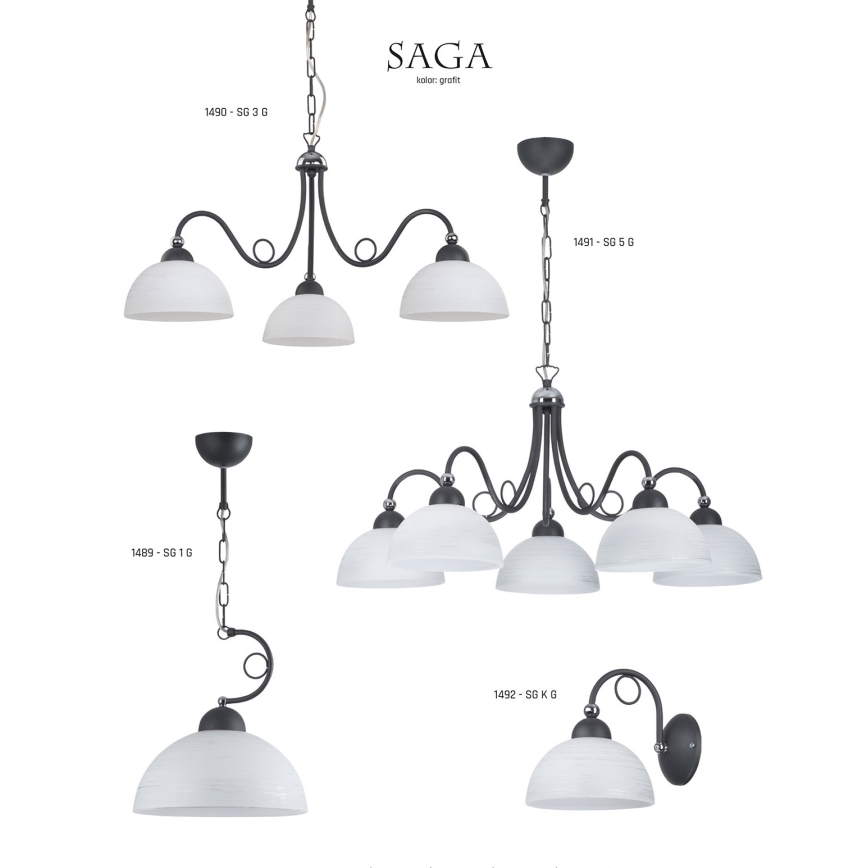 Jupiter 1492 - Zidna lampa SAGA 1xE27/60W/230V
