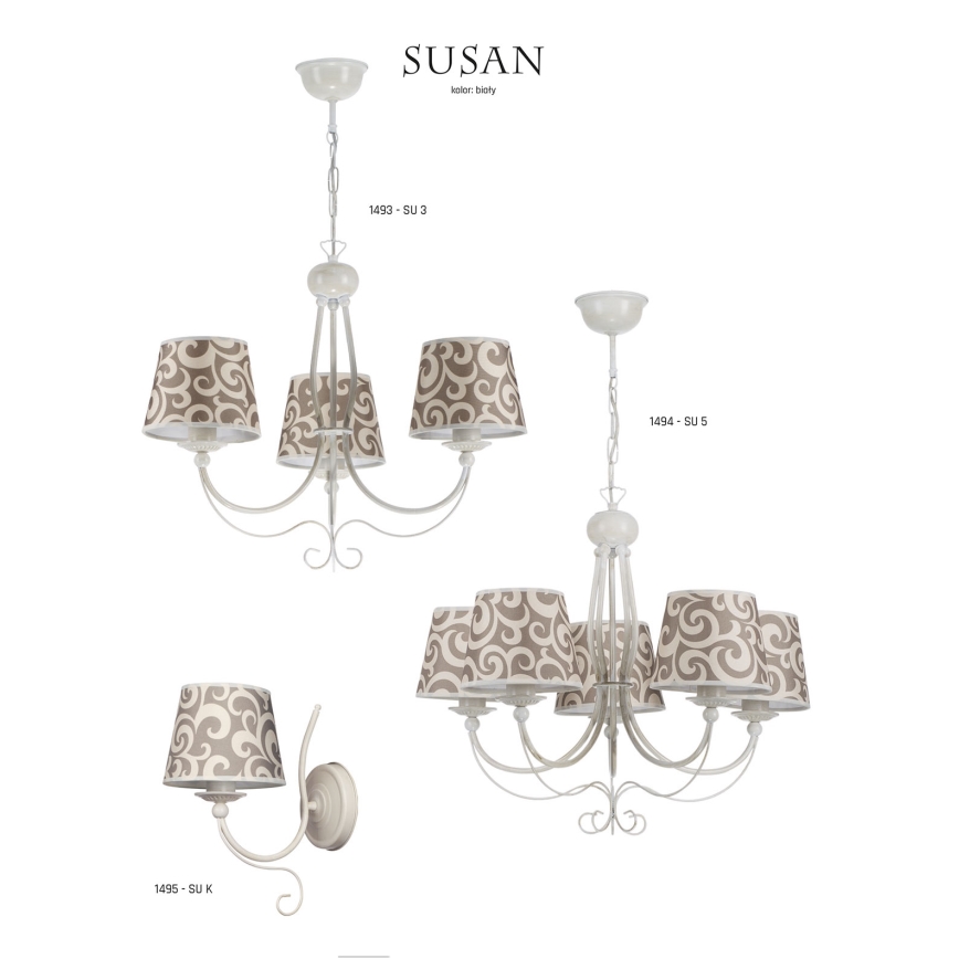 Jupiter 1495 - Zidna lampa SUSAN 1xE27/60W/230V