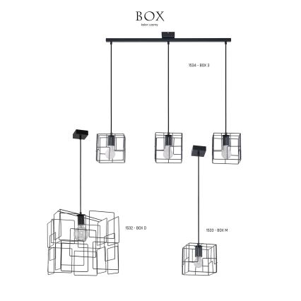 Jupiter 1533 - BOX M - Viseća lampa BOX E27/60W