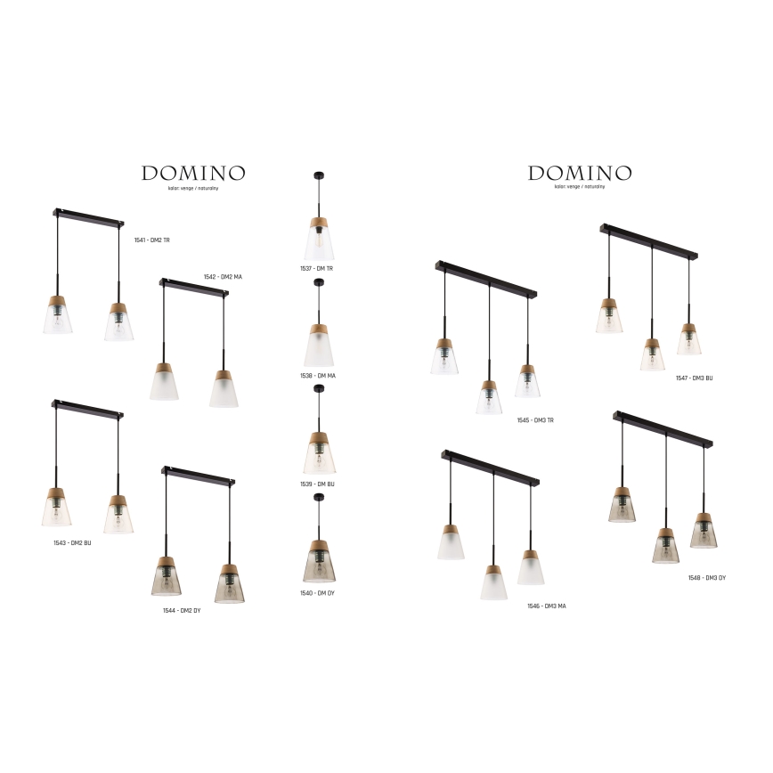 Jupiter 1537 - DM 1 TR - Viseća lampa DOMINO E27/60W