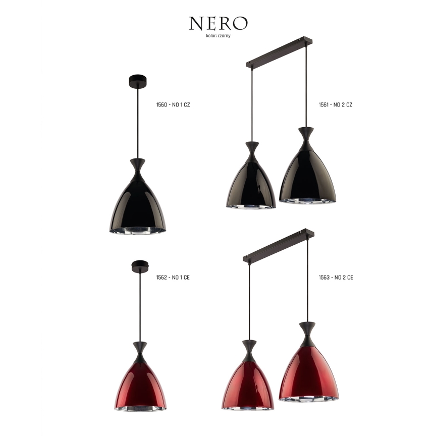 Jupiter 1562 - NO 1 CZE - Viseća lampa NERO E27/60W