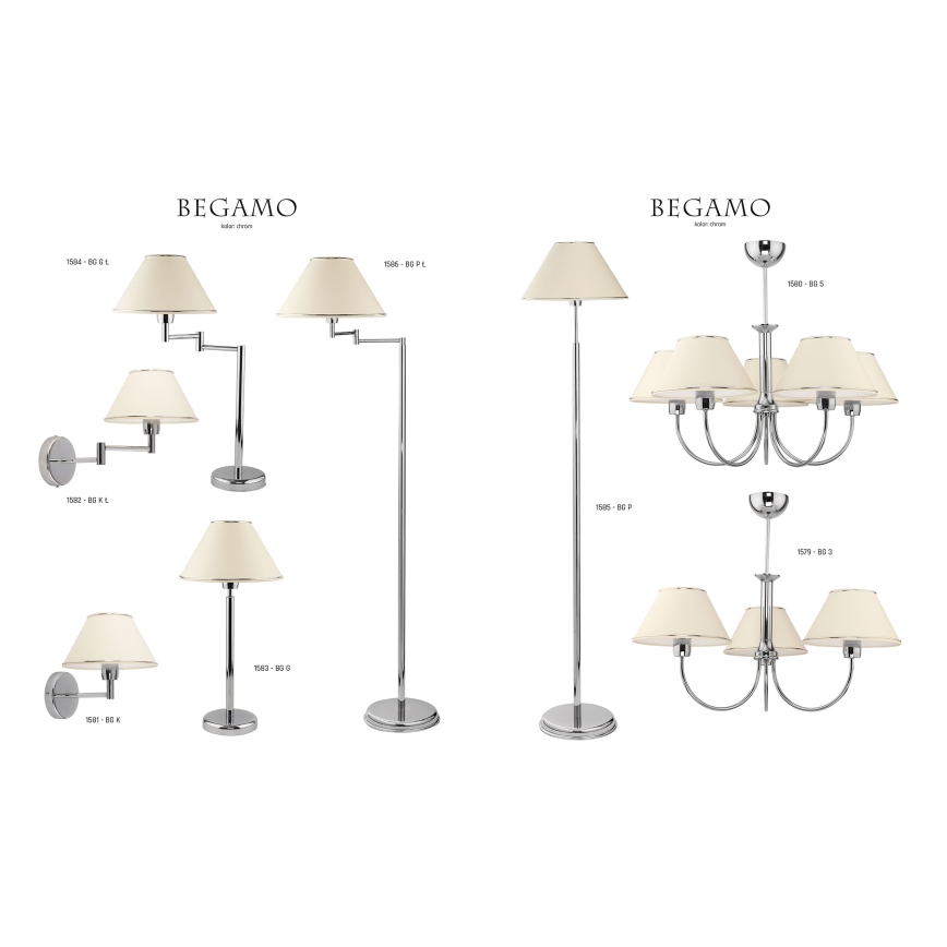 Jupiter 1581 - BG K CH - Zidna lampa BEGAMO E27/60W
