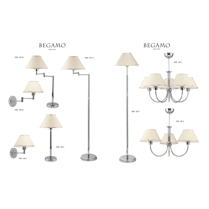 Jupiter 1582 - BG K L CH - Zidna lampa BEGAMO E27/60W
