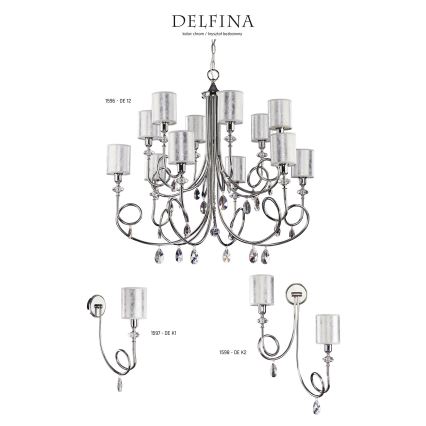 Jupiter 1597 - DE K1 CH - Kristalna zidna lampa DELFINA E14/40W