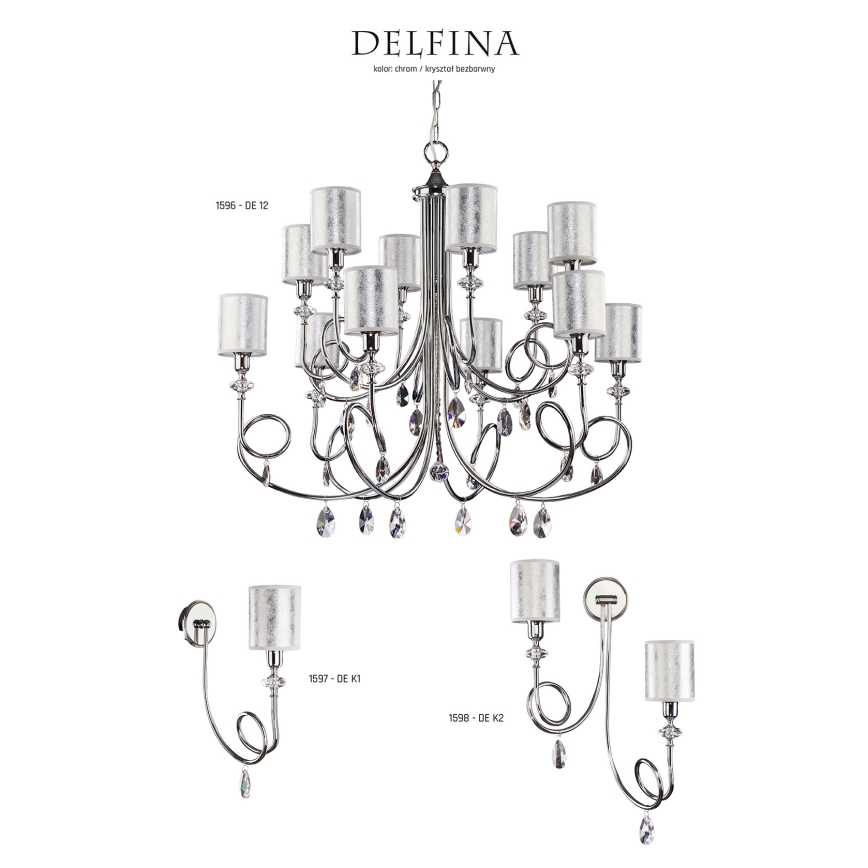 Jupiter 1597 - DE K1 CH - Kristalna zidna lampa DELFINA E14/40W