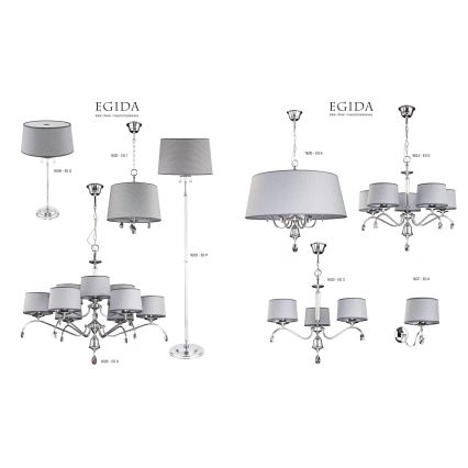 Jupiter 1607 - EG K CH - Zidna lampa EGIDA 1xE27/60W/230V sivo