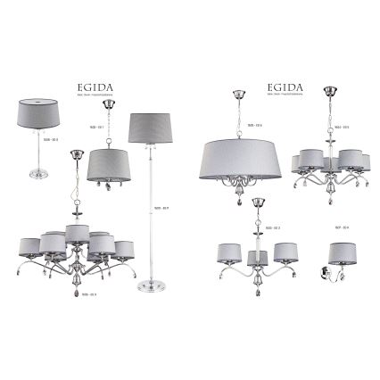Jupiter 1609 - EG P CH - Kristalna podna lampa EGIDA 3xE27/60W/230V