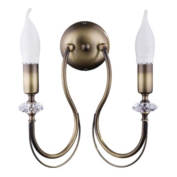 Jupiter 1614 - Zidna lampa MELODY 2xE14/40W/230V mesing patina