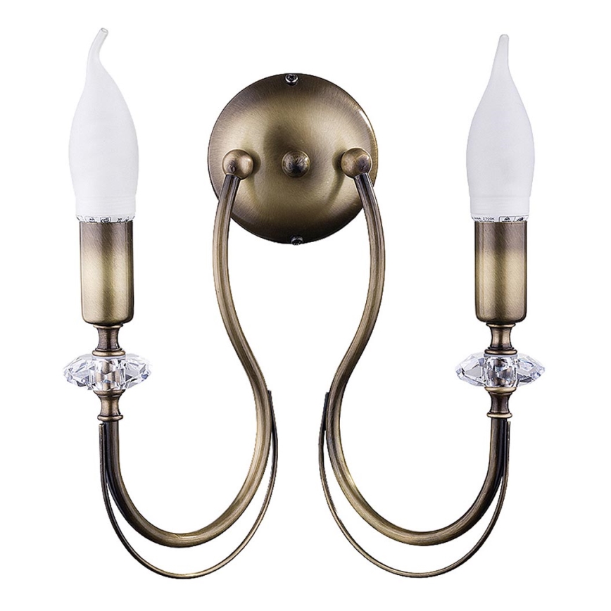 Jupiter 1614 - Zidna lampa MELODY 2xE14/40W/230V mesing patina