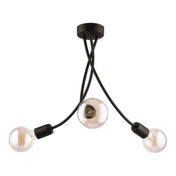 Jupiter 1639 - Viseći luster LUCE 3xE27/60W/230V crno