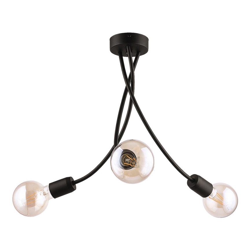 Jupiter 1639 - Viseći luster LUCE 3xE27/60W/230V crno