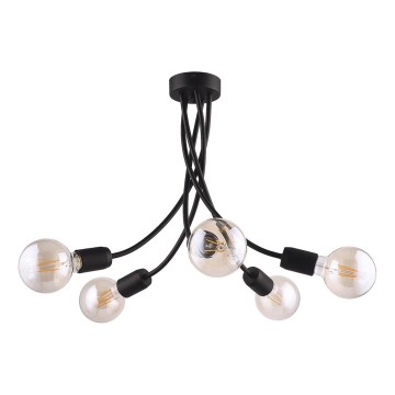 Jupiter 1640 - Viseći luster LUCE 5xE27/60W/230V crno