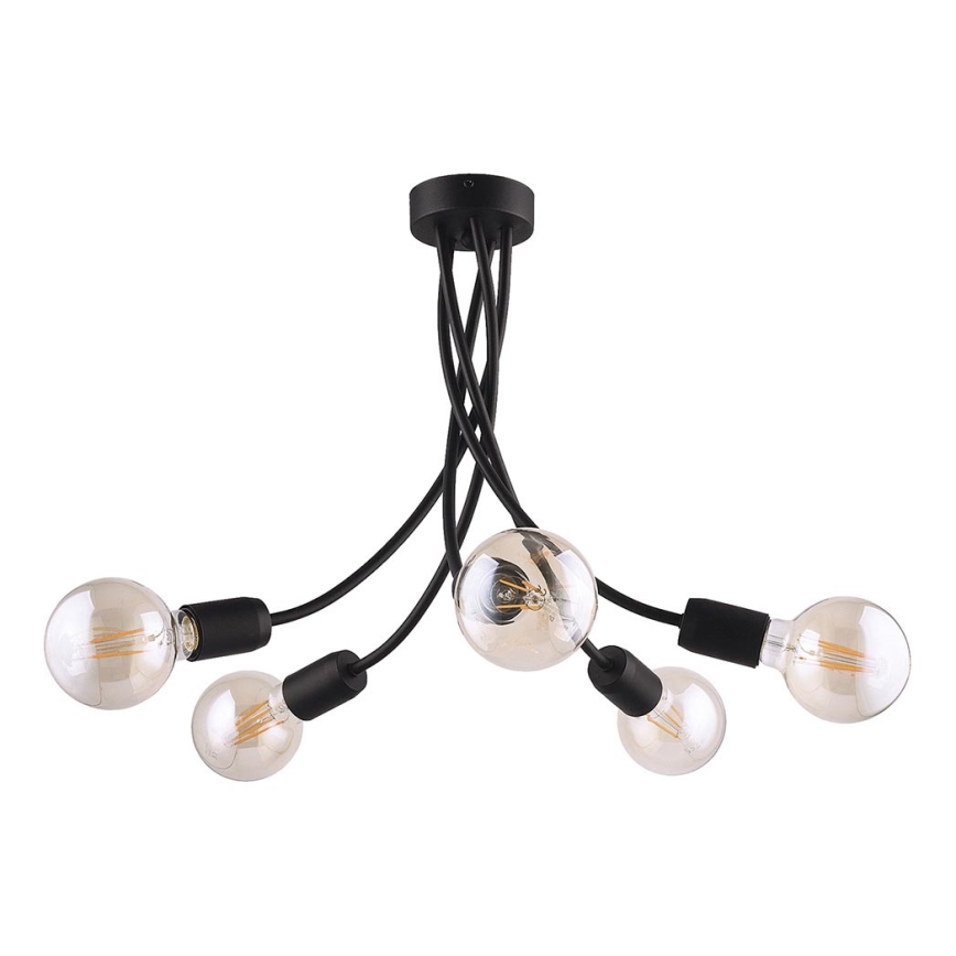 Jupiter 1640 - Viseći luster LUCE 5xE27/60W/230V crno