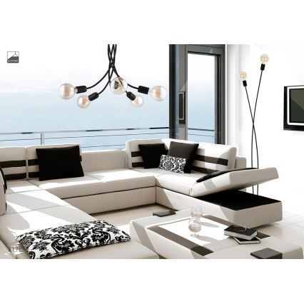 Jupiter 1640 - Viseći luster LUCE 5xE27/60W/230V crno