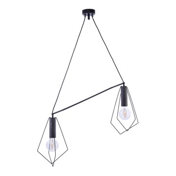 Jupiter 1645 - Luster na sajli KAIR 2xE27/60W/230V crno/grafitno
