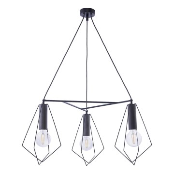 Jupiter 1646 - Luster na sajli KAIR 2xE27/60W/230V crno/grafitno