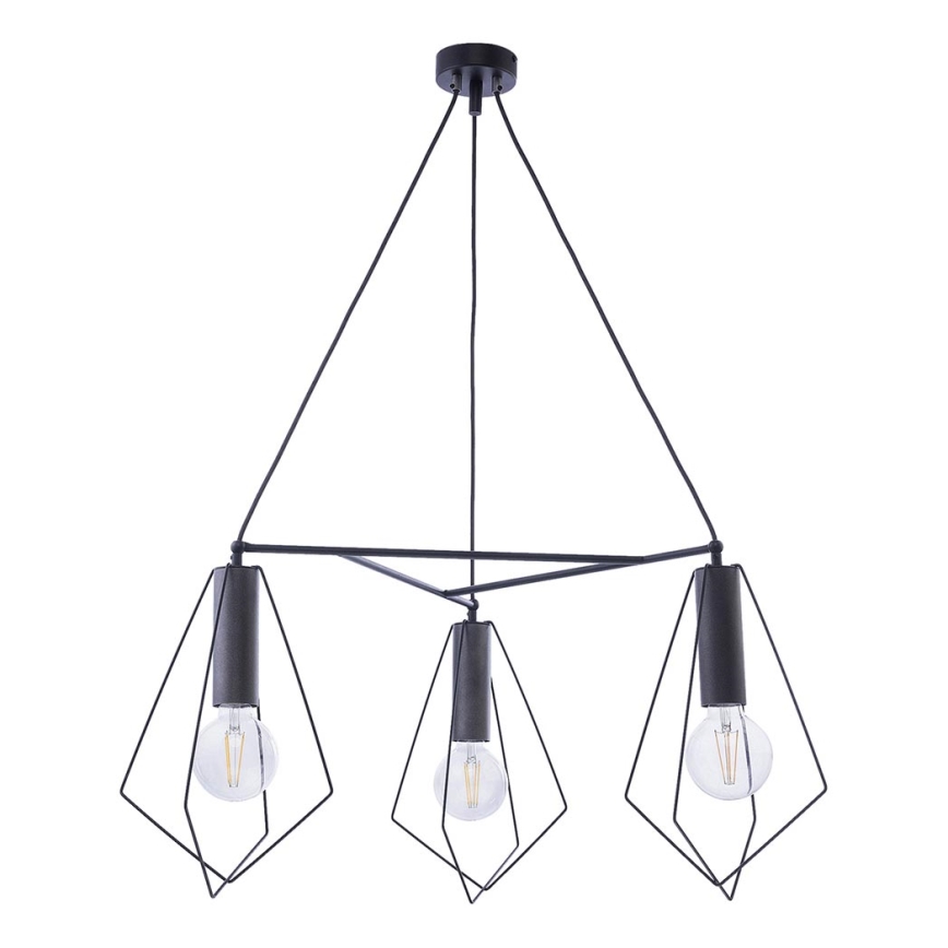 Jupiter 1646 - Luster na sajli KAIR 2xE27/60W/230V crno/grafitno