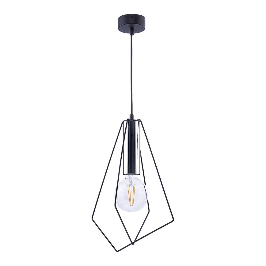 Jupiter 1661 - Luster na sajli KAIR 1xE27/60W/230V crno/sjajni krom