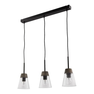 Jupiter 1682 - Luster na sajli DOMINO 3xE27/60W/230V prozirna