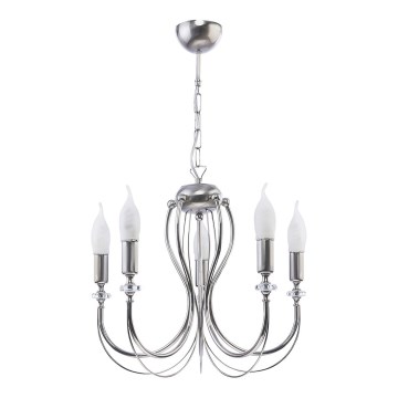 Jupiter 1688 - Luster na lancu MELANI 5xE14/40W/230V srebrno