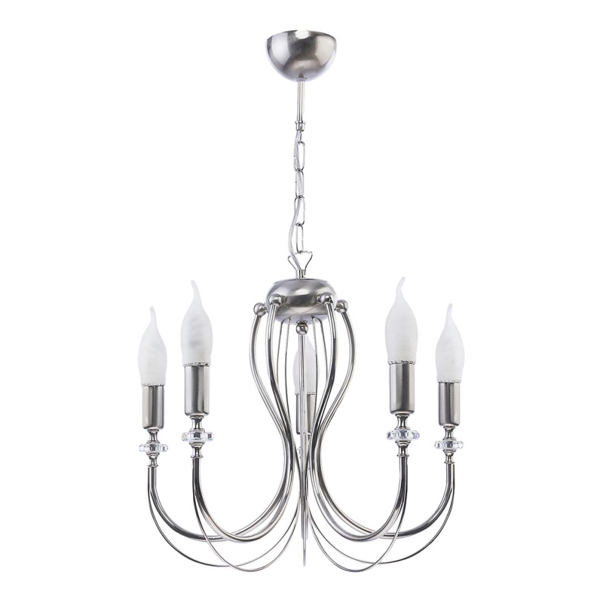 Jupiter 1688 - Luster na lancu MELANI 5xE14/40W/230V srebrno