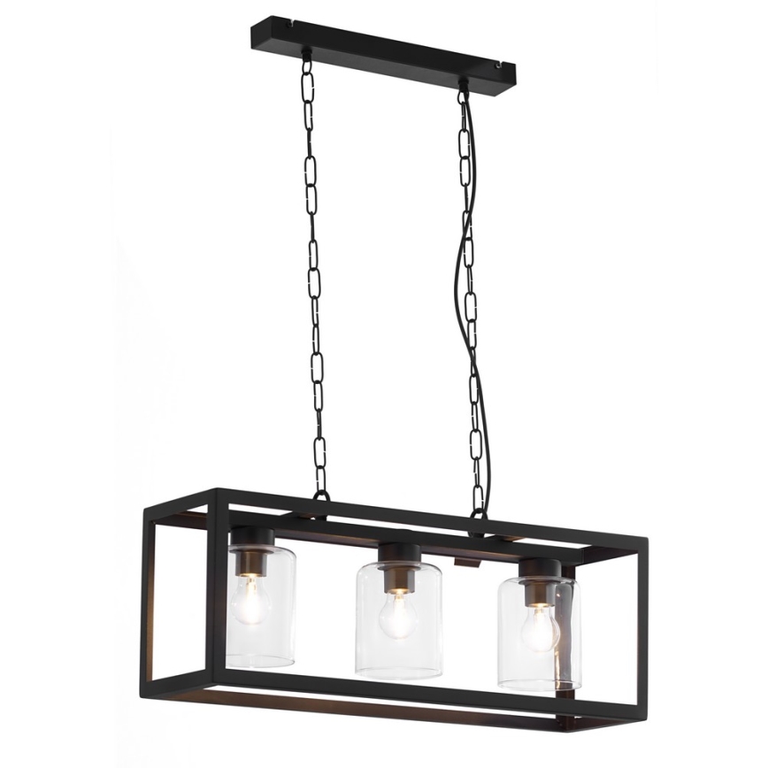 Jupiter 1805 - MC3 - Luster na lancu MACARI 3xE27/60W/230V crno