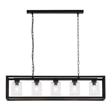Jupiter 1806 - MC5 - Luster na lancu MACARI 5xE27/60W/230V crno