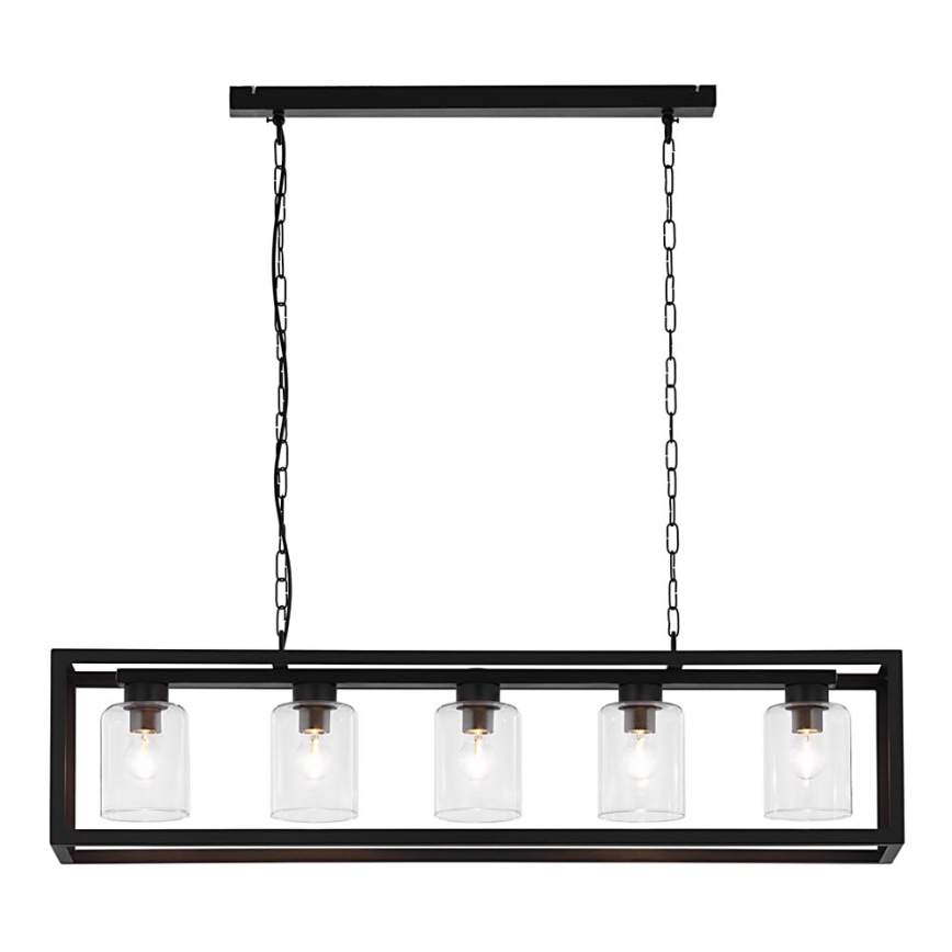 Jupiter 1806 - MC5 - Luster na lancu MACARI 5xE27/60W/230V crno