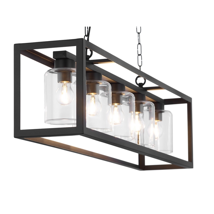 Jupiter 1806 - MC5 - Luster na lancu MACARI 5xE27/60W/230V crno