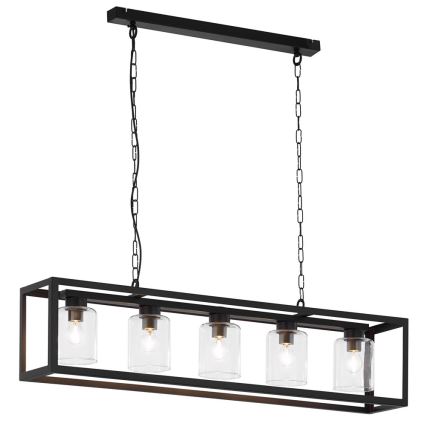 Jupiter 1806 - MC5 - Luster na lancu MACARI 5xE27/60W/230V crno