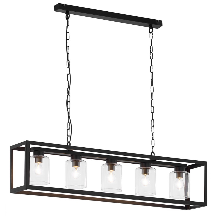 Jupiter 1806 - MC5 - Luster na lancu MACARI 5xE27/60W/230V crno