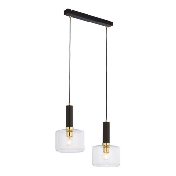 Jupiter 1847 - VA2 - Luster na sajli VANES 2xE27/60W/230V mesing/crno