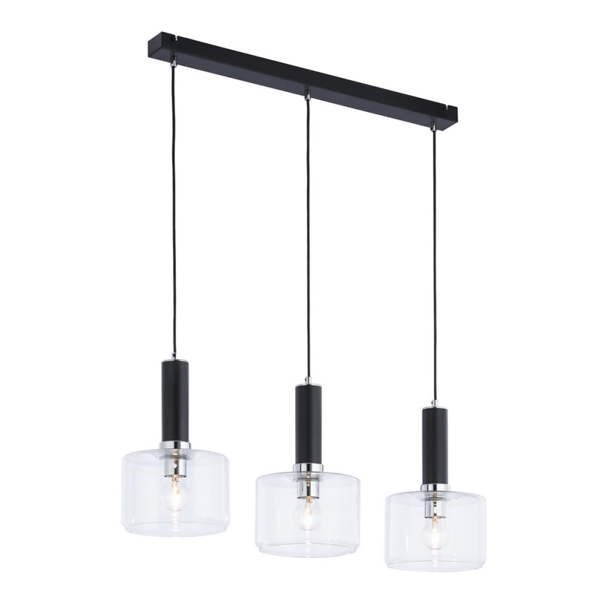 Jupiter 1857 - VA3 - Luster na sajli VANES 3xE27/60W/230V sjajni krom/crno