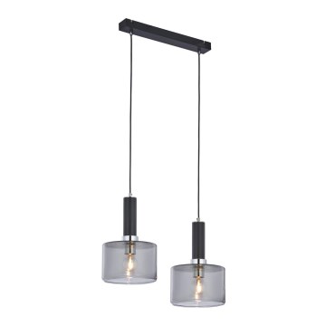 Jupiter 1859 - VA2 - Luster na sajli VANES 2xE27/60W/230V srebrno/crno