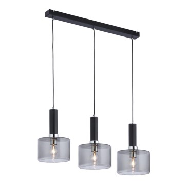 Jupiter 1860 - VA3 - Luster na sajli VANES 3xE27/60W/230V srebrno/crno