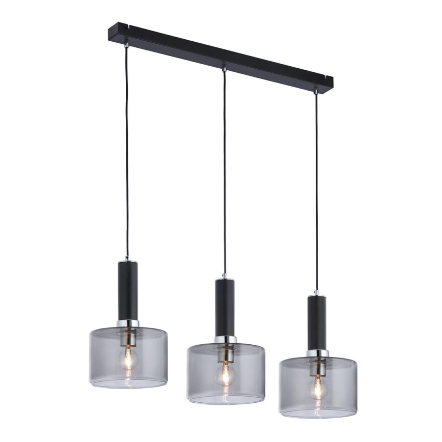 Jupiter 1860 - VA3 - Luster na sajli VANES 3xE27/60W/230V srebrno/crno