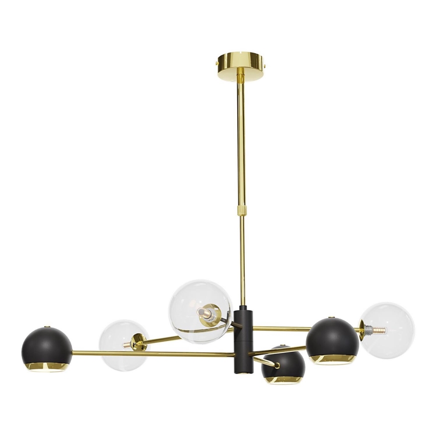 Jupiter 1967 - Viseći luster MOKA 3xGU10/10W/230V + 3xG9/10W/230V zlatna/crno/prozirna