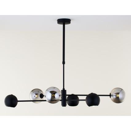 Jupiter 1974 - Viseći luster MOKA 3xGU10/10W/230V + 3xG9/10W/230V crno/sjajni krom