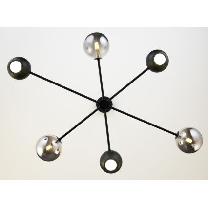 Jupiter 1974 - Viseći luster MOKA 3xGU10/10W/230V + 3xG9/10W/230V crno/sjajni krom