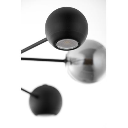 Jupiter 1974 - Viseći luster MOKA 3xGU10/10W/230V + 3xG9/10W/230V crno/sjajni krom