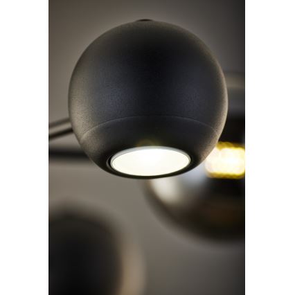 Jupiter 1974 - Viseći luster MOKA 3xGU10/10W/230V + 3xG9/10W/230V crno/sjajni krom
