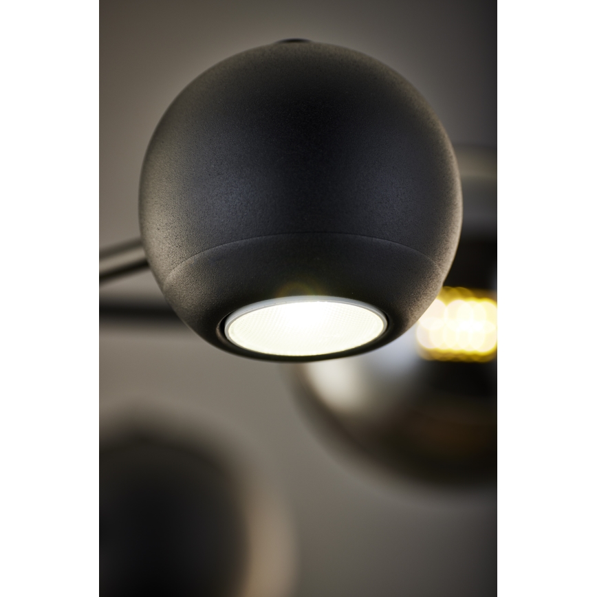 Jupiter 1974 - Viseći luster MOKA 3xGU10/10W/230V + 3xG9/10W/230V crno/sjajni krom