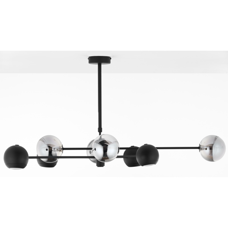 Jupiter 1975 - Luster na šipci MOKA 4xGU10/10W/230V + 4xG9/10W/230V crna/sjajni hrom