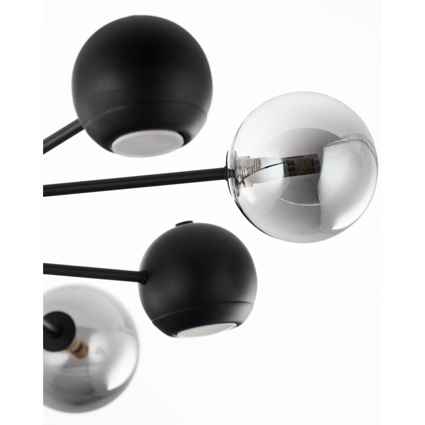 Jupiter 1975 - Luster na šipci MOKA 4xGU10/10W/230V + 4xG9/10W/230V crna/sjajni hrom