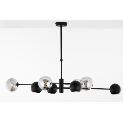 Jupiter 1975 - Viseći luster MOKA 4xGU10/10W/230V + 4xG9/10W/230V crno/sjajni krom